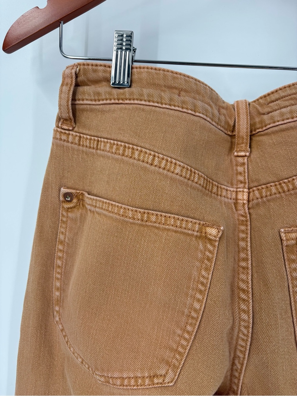 Pilcro Anthropologie The Breaker High Rise Barrel Brown Tan Cropped Size 26 - Picture 9 of 16